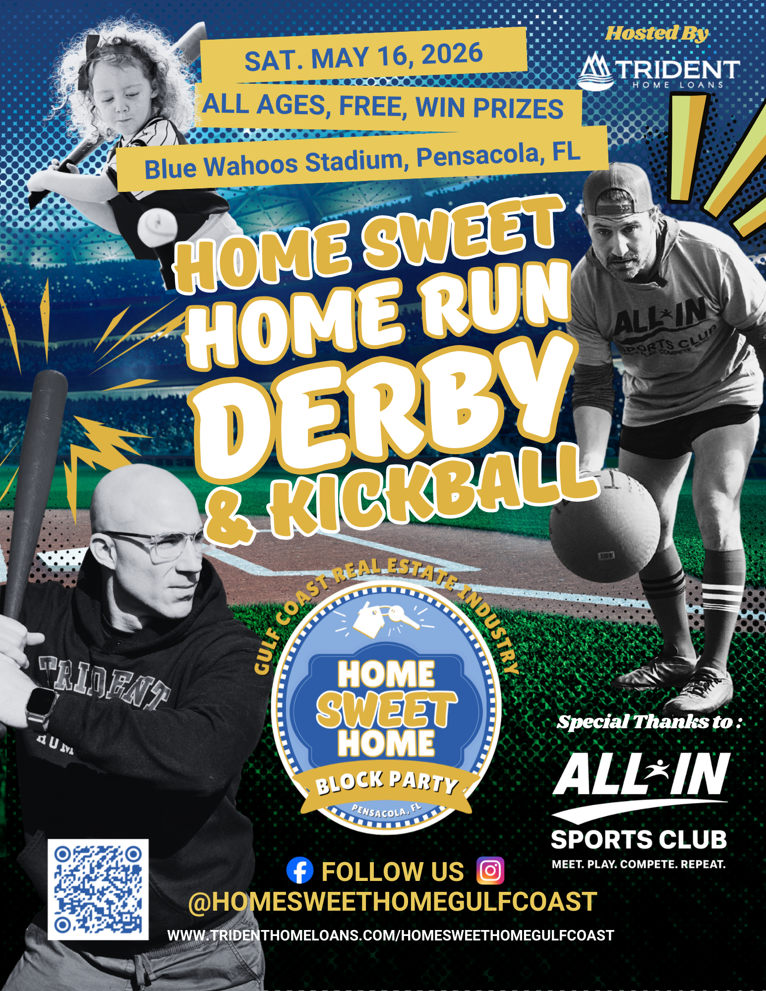 Home Sweet Home Run Derby and Kickball Flyer