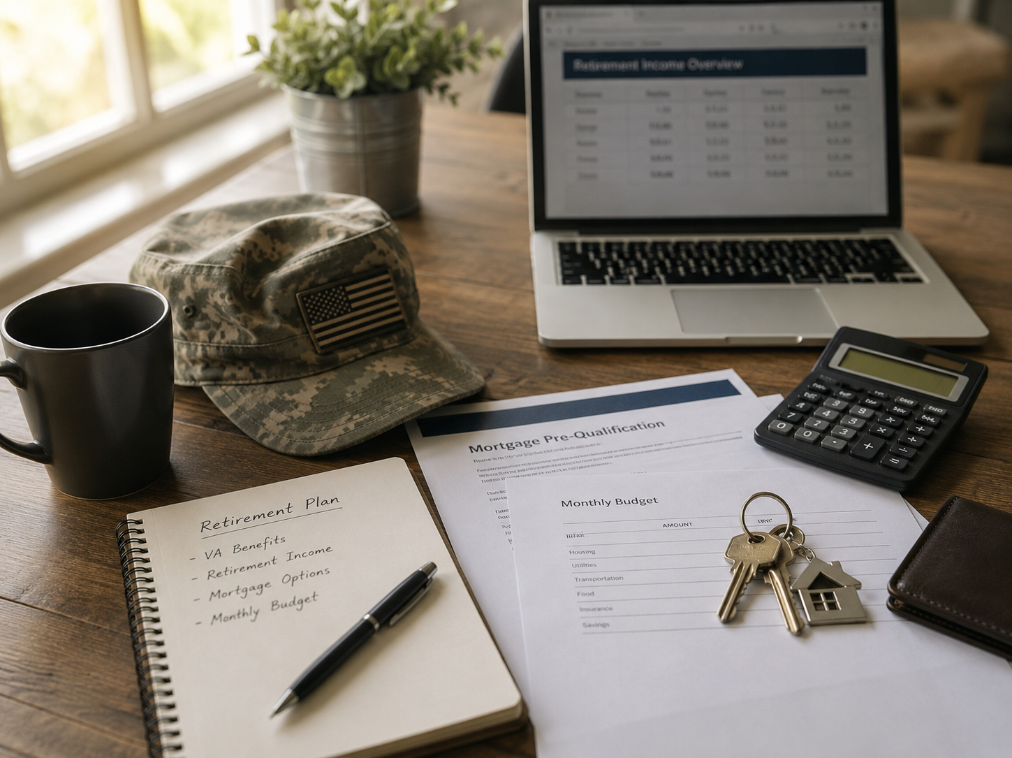 Military retirement mortgage and financial planning